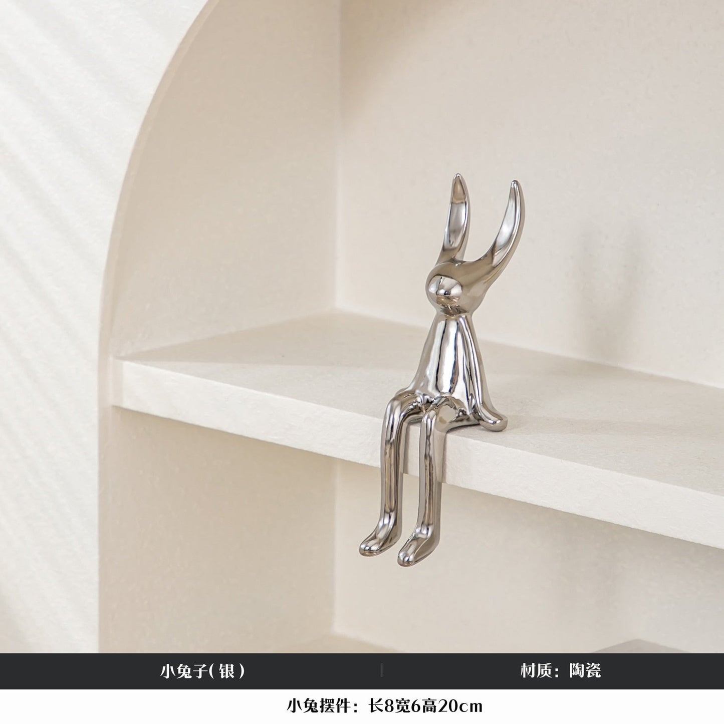 Decoração da sala de estar de estilo moderno kawaii escultura de coelho estatura de cerâmica de dedosorações casas decoração de casa decoração sheld decoração