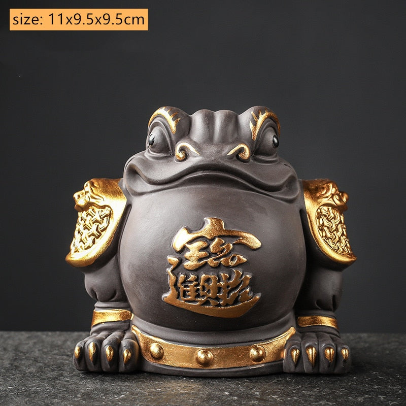 Boutique Purple Clay Tea Pet Dekorasi Lucky Toad Tea Ornaments Teh Set Aksesori Rumah Fengshui Patung Kerajinan