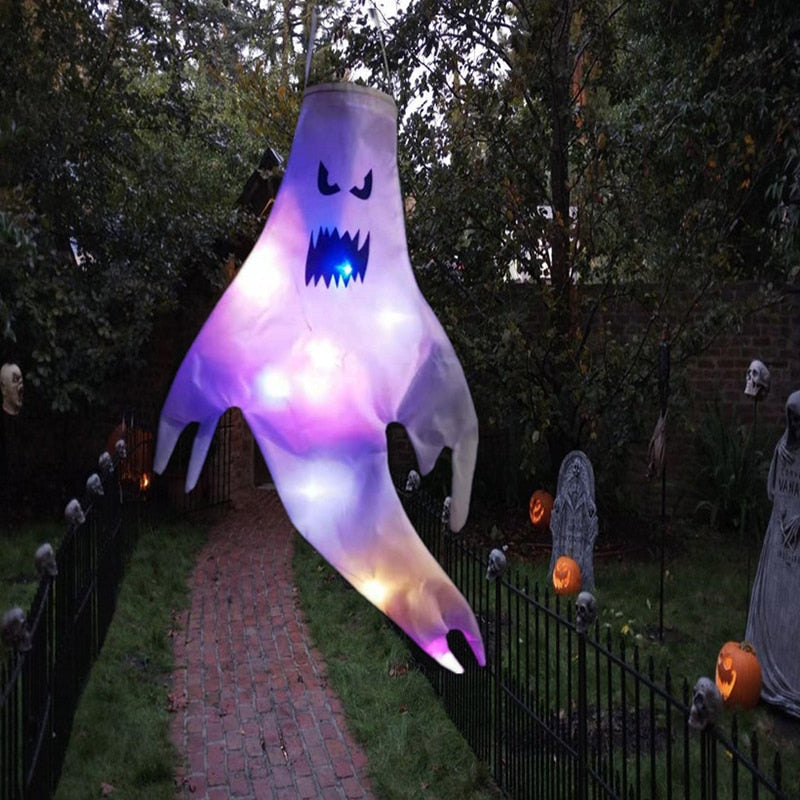 LED Cahaya Halloween Hanging Ghost Kids Nikmat Pesta Halloween Pesta Luar Dalam Duangkan Rumah Hiasan Spooky Bar Spooky Bar Horror Props 2023