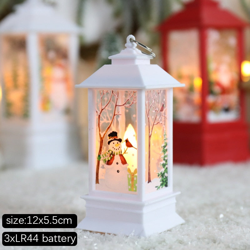 Santa Snowman Christmas Diamond LED Wind Lantern Ornament Christmas Sisustus kotiin 2023 Navidad Noel Uusi vuosi 2024 Kid -lahja