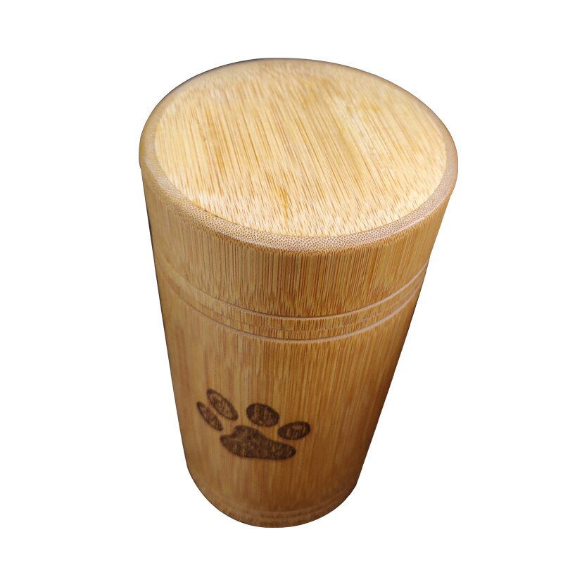 Buatan tangan bambu guci hewan peliharaan anjing paw pola kaki kucing kremasi abu guci kenang -kenangan peti columbarium guci untuk aksesoris anjing