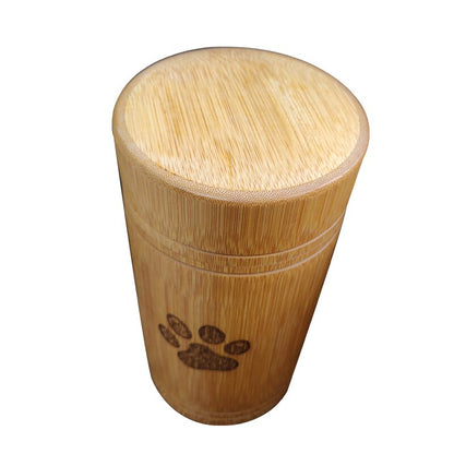 Urnes pour animaux de compagnie en bambou faites à la main patte de chien motif de pied de chat urne de crémation cendres souvenir cercueil urnes de columbarium pour accessoires de chiens de chat 