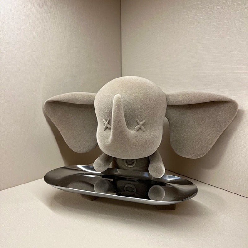Yaratıcı Akıllı Dumbo Tepsi Ev Dekorasyon Sanat Heykeli Giriş Anahtar Depolama Oturma Odası Dekorasyon Tepsi Karikatür Ev Dekorasyon