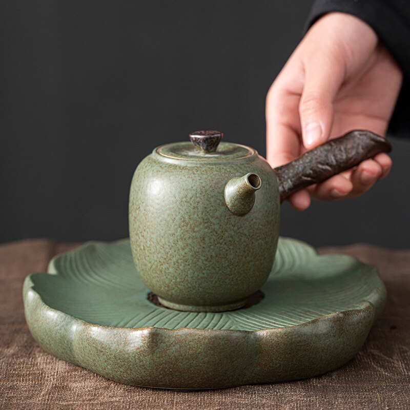 Japanese Kung Fu Tea Set Home Ceramic Teacup Teapot Rough Pottery Simple Portable Travel Tea Set Tea Pot and Cup Set