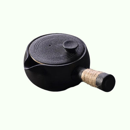 Musta Crockery Ceraamic Kyusu Teapot - Tee Pot -juomaohjelma 500 ml
