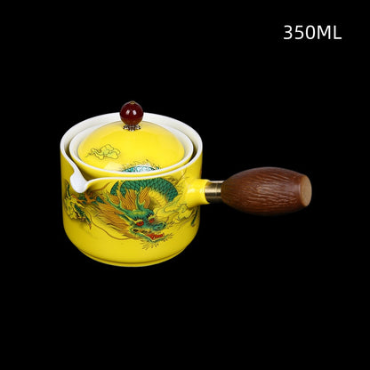 Керамическая чашка чая для пуэр -фарфорового китайского кунг -чайного набора 360 вращения чайника и инфузере ， портативный чайный чай SE