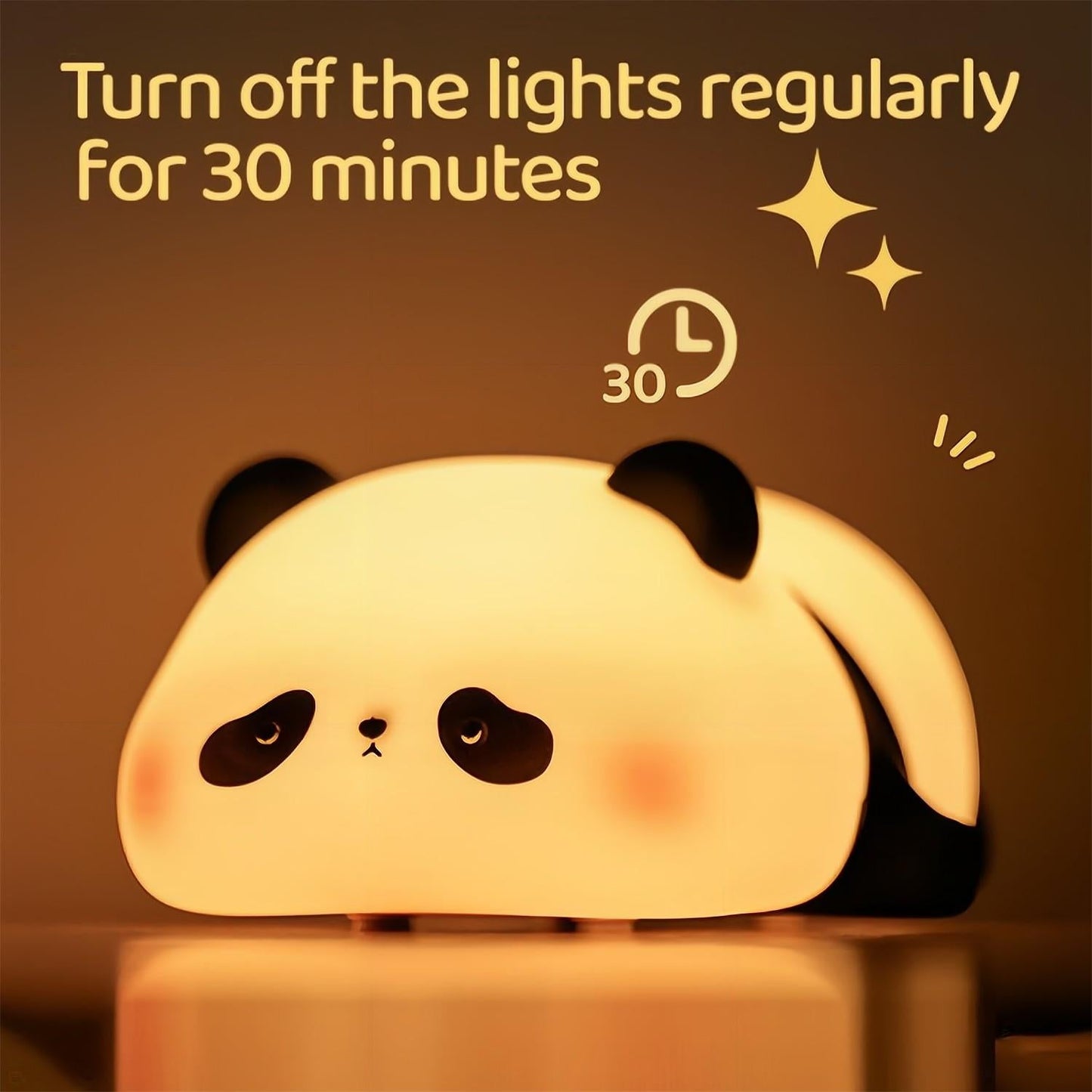 어린이를위한 팬더 나이트 라이트 귀여운 동물 실리콘 타이밍 타이밍 충전식 램프 만화 팬더 침실 장식 아이 소년 소녀 선물