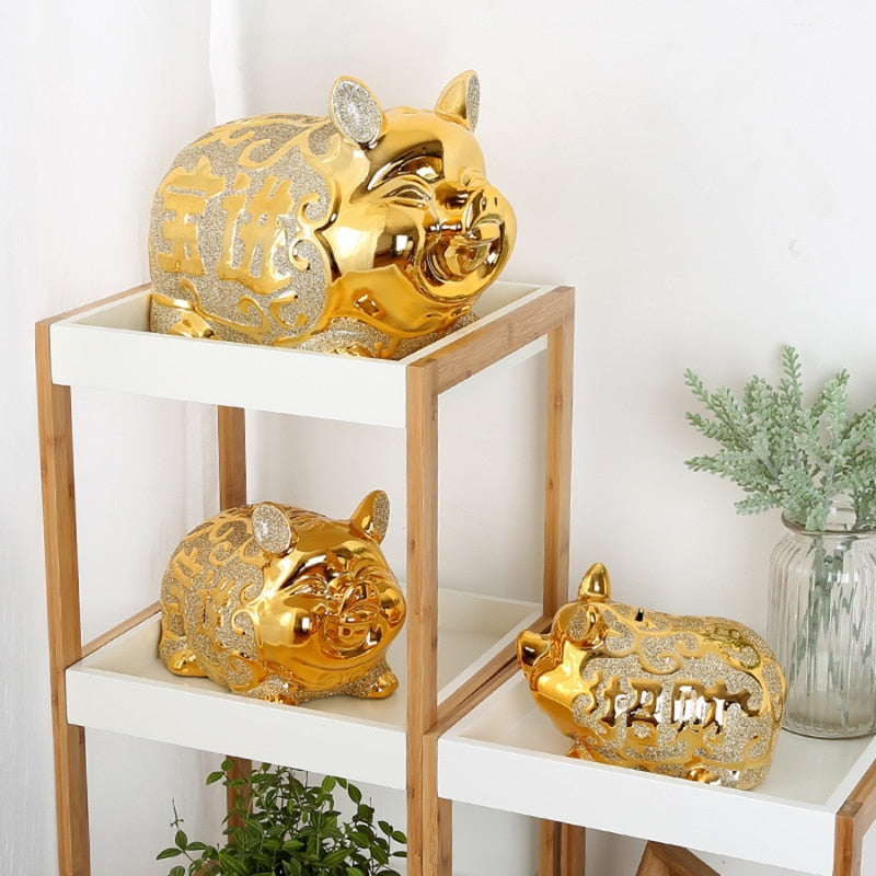 Duża świnia piggy bank depozytowy bezpieczny ukryty kreatywny ceramiczny bank Piggy Pieniądze Oszczędzanie Hucha Infantil Pig Coin Bank M5B008