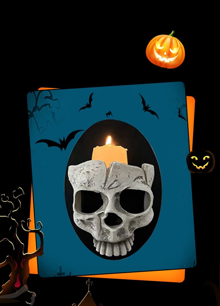 Хэллоуин скелетный подсвечник домашний скелет подсвечник держатель смола стена настенный орнамент на рабочем столе.