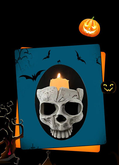 Halloween Skeleton Candeler Home Skeleton Soporte de candelabro Resin Wall Ornament Ornament Desktop Cobrante