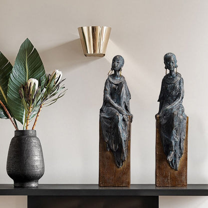 Symulacja żywicy Ozdoba znakowa Afrykański styl kolczyki Streszczenie rzeźby rzeźba dekoracyjne dekoracje domowe