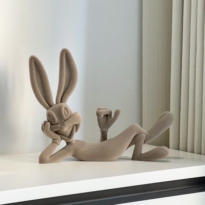 Moderne minimalistische cartoonwantsen Bunny Resin Handwerk ornamenten, veranda Woonkamer TV Kast Slaapkamer Desktop Home Decoraties