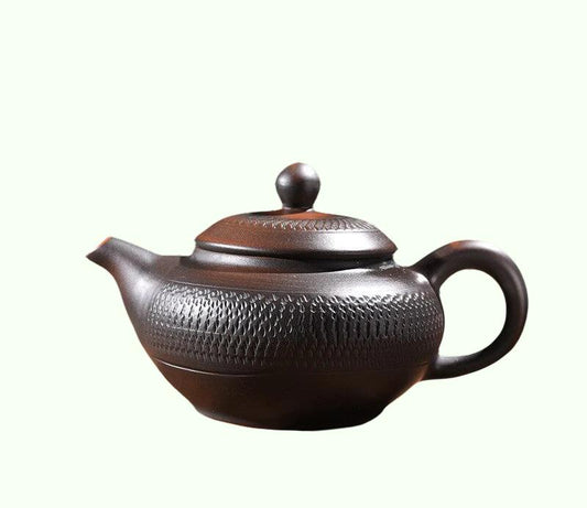 Retro high-end lilla keramik teapot keramisk husholdning lilla ler enkelt pot kung fu tesæt hoppe kniv ren håndlavet tekande