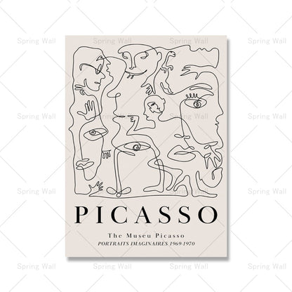 Affiche Matisse Beige, nue, Picasso, fille, ligne abstraite, impression d'art, feuille de corail, peinture sur toile, tableau mural Boho, décor de salon 