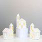 TingKe Style nordique maison creuse lumière LED décoration de la maison européenne en céramique maison ornement créatif décoration de noël cadeau