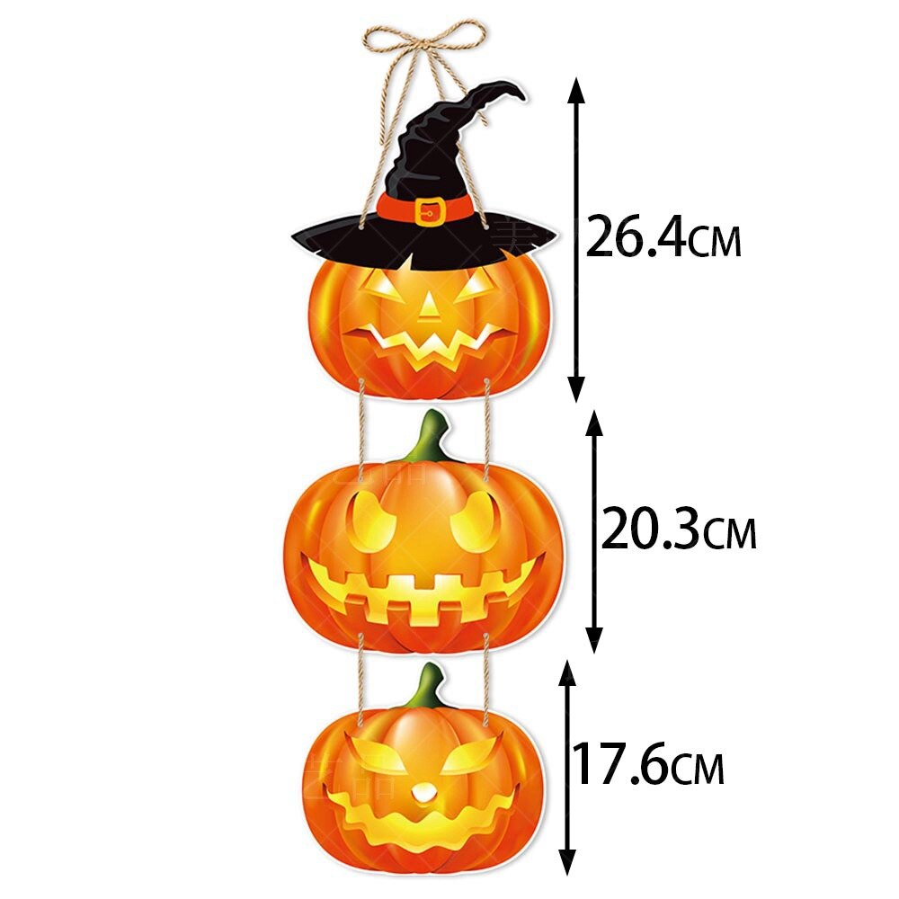 2023 Halloween Pumpkin Hanging Sign Spooky Witch Bat Trick atau Rawat Banner Dekor Pintu Hiasan Halloween Hiasan Pesta Untuk Rumah