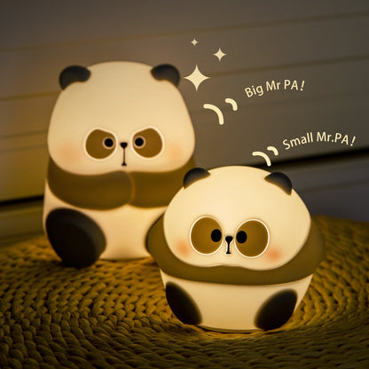 Панда ночные огни для детей милый животный силикон силиконовый время перезаряжаемая лампа
