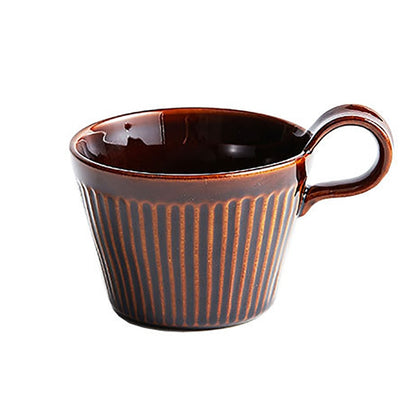 Håndlaget keramisk kaffekrus Retro -stil keramikk kopper 320 ml melk havre frokost kopp varmebestandig kreativ gave til venner