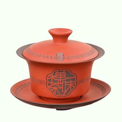 Service à thé Gaiwan en argile violette de haute qualité, machine à thé Portable faite à la main, bol à thé de Tradition chinoise, service à thé et soucoupe
