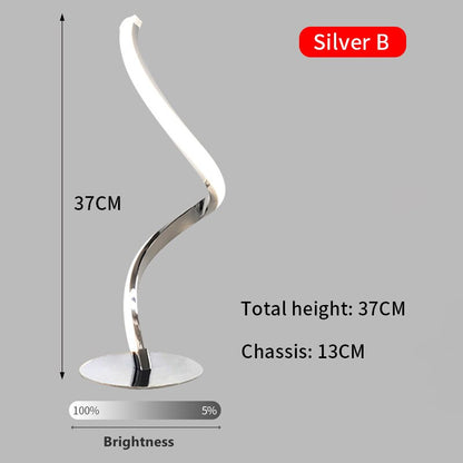 Modern Silver LED -bordslampa lyx justerbar ljusstyrka sovrum ljus studie hem dekoration skrivbord lätt säng nattljus