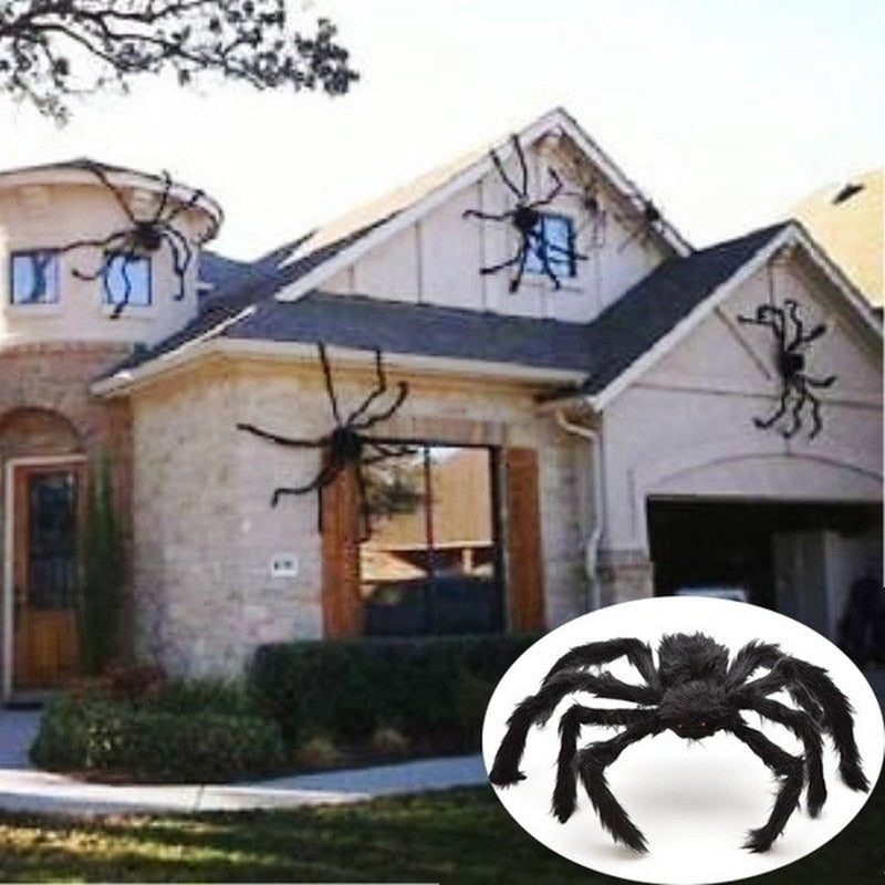 30cm/50cm/75cm/90cm/125cm/150cm/200cm Black Spider Halloween Decoration Haunted House Prop Indoor Outdoor Giant Decor