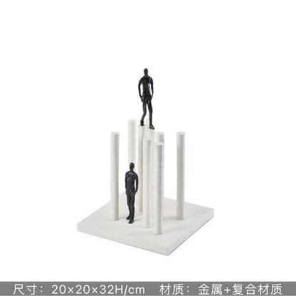 Resumen Creative Sculpture Balance Figura Ornamentos de arte de la sala Home Entrance Study Decorativo Estatua de balancín de varias personas