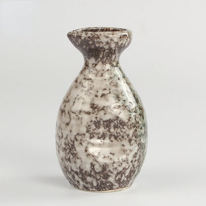 Gaya Jepang dan Korea 200ml imitasi marmer bundar bundar karakteristik pot warna glasir keramik gelas anggur kecil set