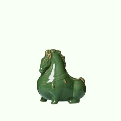 Green Horse Tea Pet Ornament Ceramic Small Tang Ma kan höja hemmakontorets tesceremonin Ornament Craft Ornament Tea Ornament