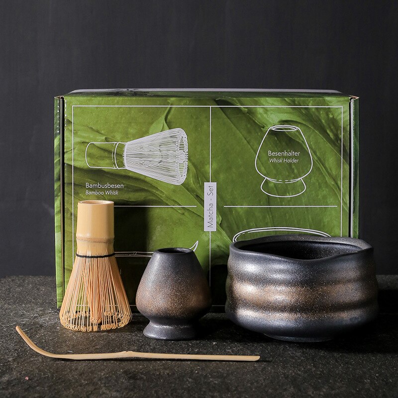 4-7pcs/set Handmade Home Easy Clean Matcha Tea Set Tool Stand Kit Bowl Whisk Scoop Gift Ceremony Traditional Japanese Accessorie