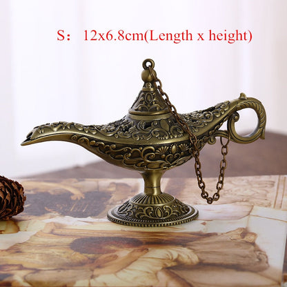 Leyenda Vintage Aladdin Lamp Magic Genie Deseando Artesanía de Decoración de Mapas de Ligh
