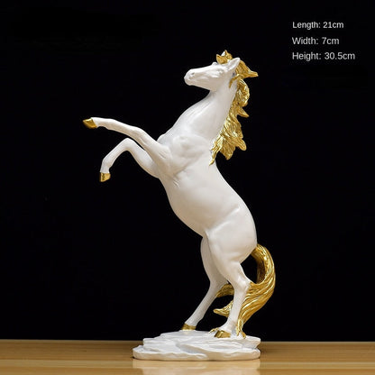Kreatywny złoto srebrna czarna żywica konia, modelka koni dekoracje domowe dekoracja zwierząt w salonie dekoracja rzemiosła