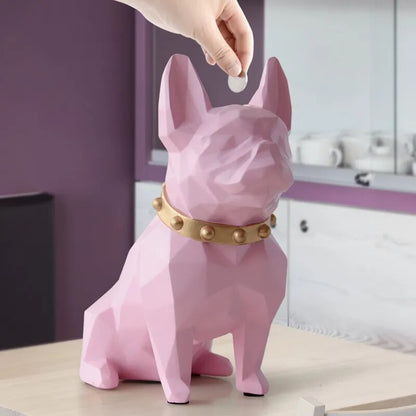 صندوق حصالة نقود من البلدغ الفرنسي تمثال حصالة على شكل حيوان ديكورات منزلية حامل صندوق تخزين العملات المعدنية لعبة طفل هدية حصالة كلب للأطفال