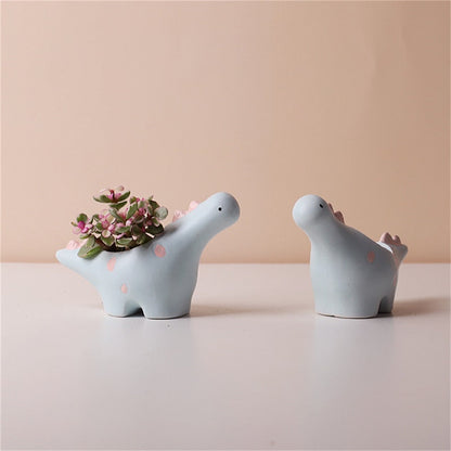 Kreativ blomsterform Plant Pot Ceramic Pots for Flowers Cartoon Elephant Dinosaur Sukkulent Pot Cute Home Table Decor Vase