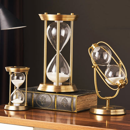 Moderne metal timeglas sand timer klassisk kontor boghylde undersøgelse ornamenter indretning desktop sand ur timer hjemmet dekoration dekoration
