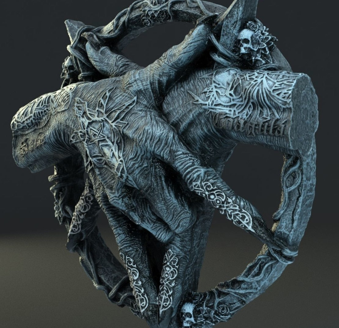 Diablo escultura baphomet colgante estatua de pentawramas de dragón manualidades de decoración de dragón dreamcatcher adorno gótico decoración halloween