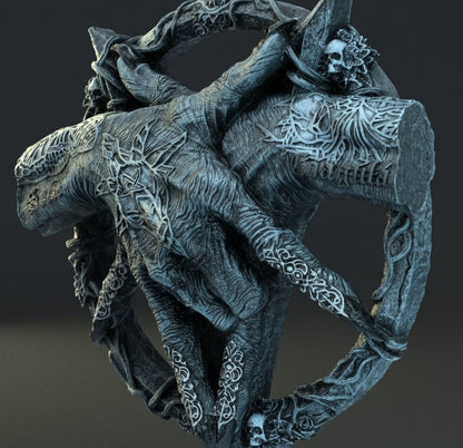 Escultura do diabo Baphomet pendente pentagrama estátua dragão decoração de decoração de sonho de sonho decoração de ornamento gótico Halloween
