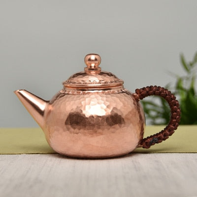 Tapot de té de cobre puro hecho a mano Tapot tetera Ceremonía de té Accesorios Rectangular Dry Bubble Table Kung Fu Té Té Accesorios