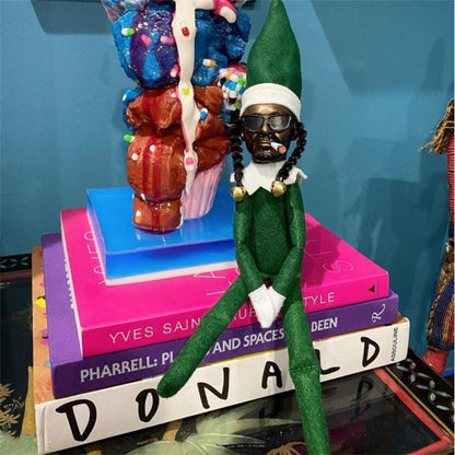 Creative Snoop på en lutad julälvdocka spion på en böjd juldekorationer hem latex ornament alf docka gåva leksaker