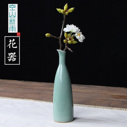 Jingdezhen Celadon Vase Decorazione in ceramica cinese semplice vaso di fiori lunghi decorazioni per la casa del vaso in Cina decorazione