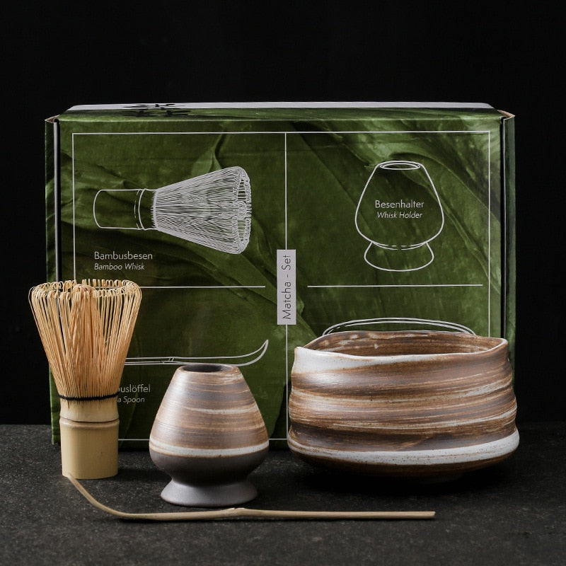 4-7pcs/set el yapımı ev kolay temiz matcha çay seti alet standı kit kase çırpma kepçe hediye töreni geleneksel Japon aksaklık