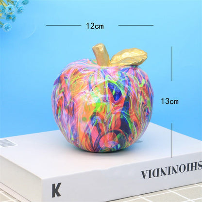 Criativo colorido ornamentos de maçã resina artesanato em casa sala de estar para desktop ornamentos de frutas presentes para lembranças artesanato de rack de vinho