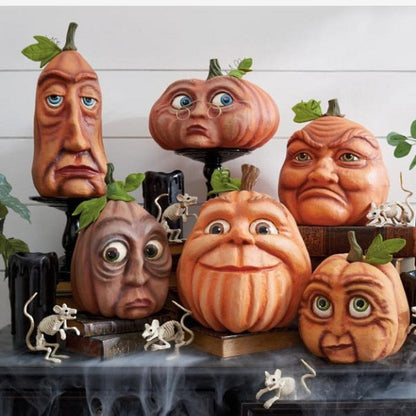 Halloween calabaza decoración de jardín al aire libre fiesta fantasma calabaza seis artesanías de resina extraña adornos
