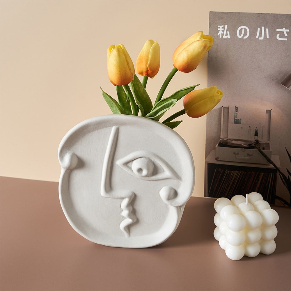 Vasos humanos abstractos Crafts de cerámica Cerámica Accesorios de decoración del hogar Adornos de la mesa de la sala de estar Decoración del jardín