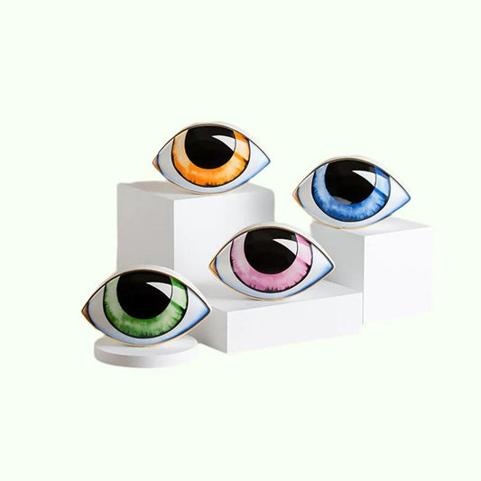2023 New Ceramic Devil's Eye Home Decor Eye Ornaments Sculpture Statues Study Room Abstract Decoration Gift Giving