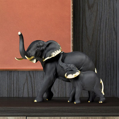 Patung gajah resin untuk interior keberuntungan ornamen ornamen koleksi rumah objek ruang tamu aksesori dekoratif