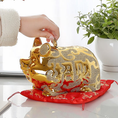 Stor gris Piggy Bank Deposit Box Safe Hidden Creative Ceramic Piggy Bank Gift Money Saving Hucha Infantil Pig Coin Bank M5B008