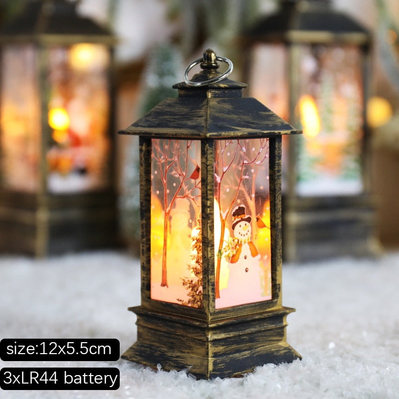Santa Snowman Christmas Diamond LED LED Lantern Ornament Decorazione di Natale per casa 2023 Navidad Noel Capodanno 2024 Gift Kid