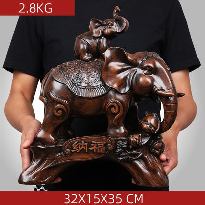 Kinesisk stil elefant dyr vin kabinet statue ornamenter harpiks skulptur håndværk boligindretning tilbehør bryllup gaver