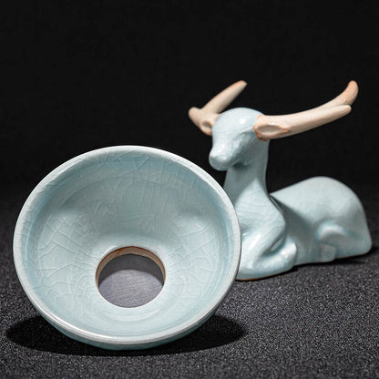 Kreativní ručně vyráběná hvězdná obloha kreslení čajového sítka prosakujícího držák keramiky kung -fu čaj set blue čaj filtr čaj obřad