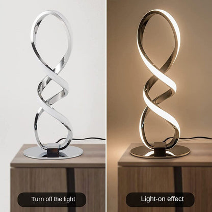 Moderne sølv LED -bordlampe Luksusjusterbar lyshet Soverom Lys Studie